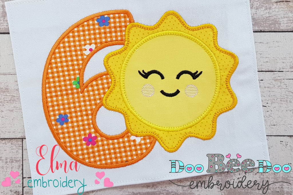 Sunshine Number 6 Six 6th Birthday - Applique