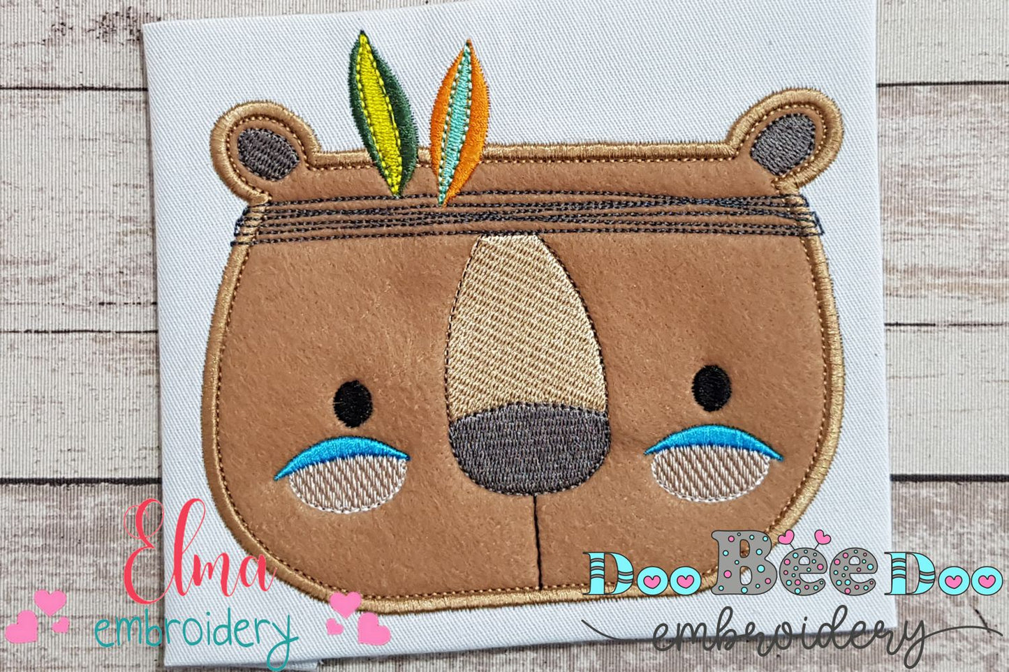 Boho Bear Face - Applique