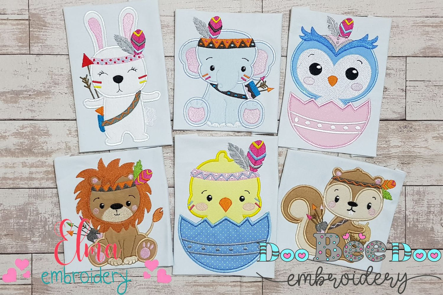 Indian Animals Boho - Applique - Set of 6 designs