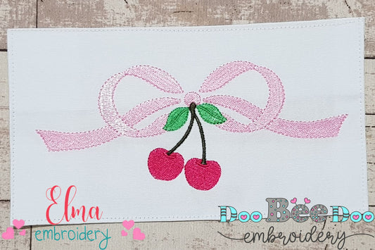 Bow and Cherry - Fill Stitch