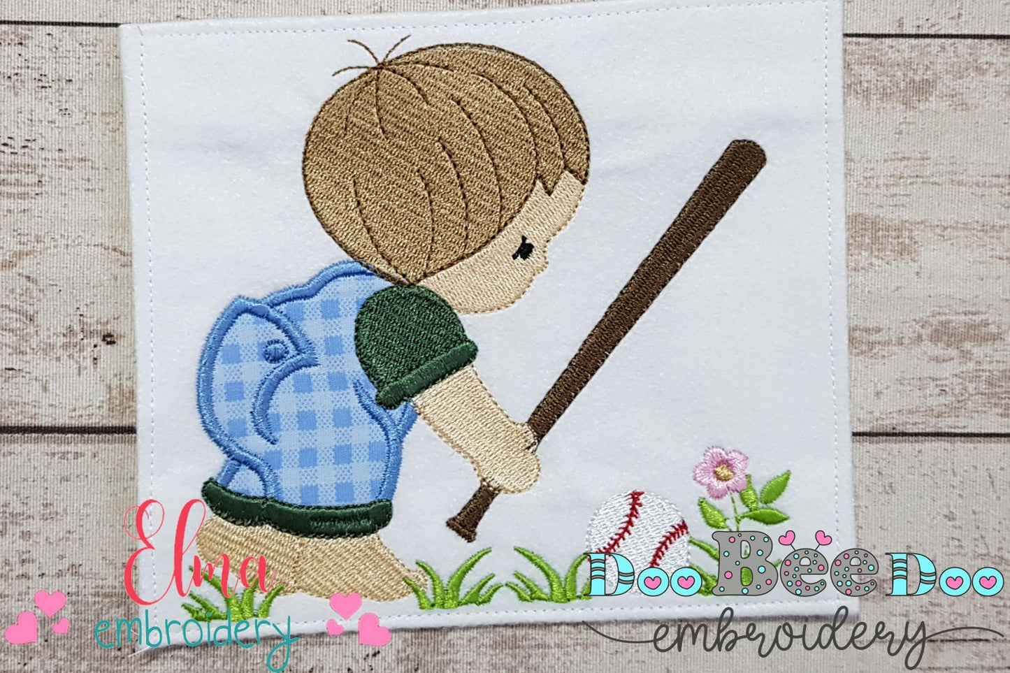 Little Boy with Baseball Ball - Applique