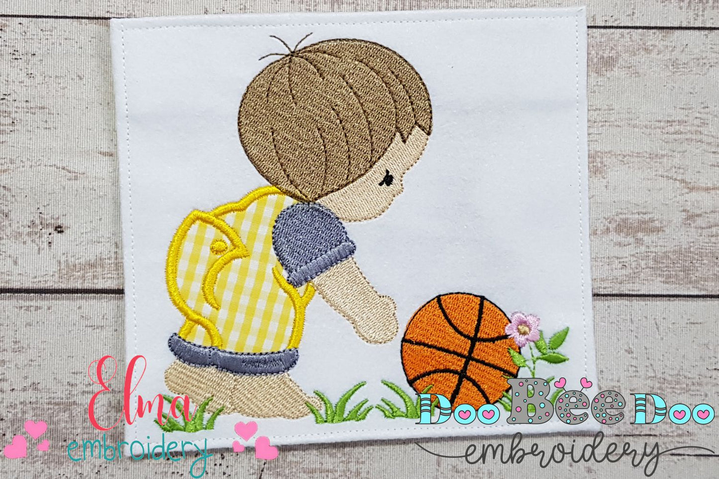 Little Boy with Basketball Ball - Applique