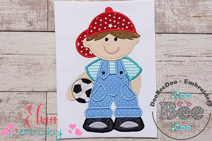 Boy with Soccer Ball - Applique