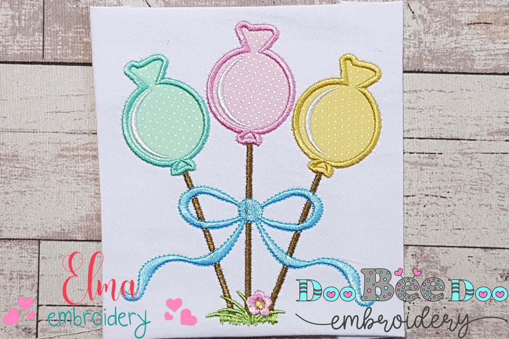 Three Lollipops with Bow - Applique