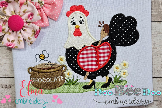 Chicken with Chocolate - Applique Embroidery