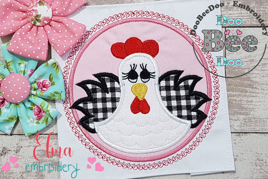 Chicken Frame - Applique - Machine Embroidery Design