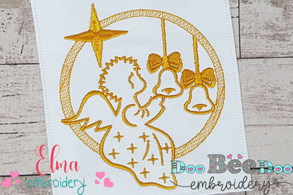 Christmas Angel and Bells - Fill Stitch