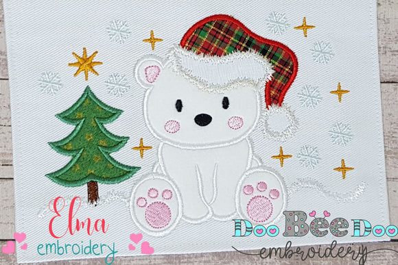 Christmas Polar Bear - Applique