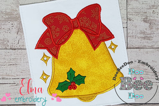 Christmas Bell Big Bow - Applique