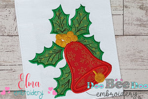 Christmas Bell - Applique - Machine Embroidery Design