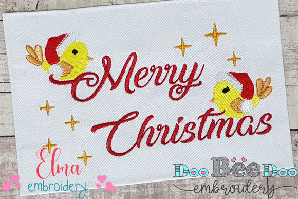Merry Christmas Birds - Fill Stitch