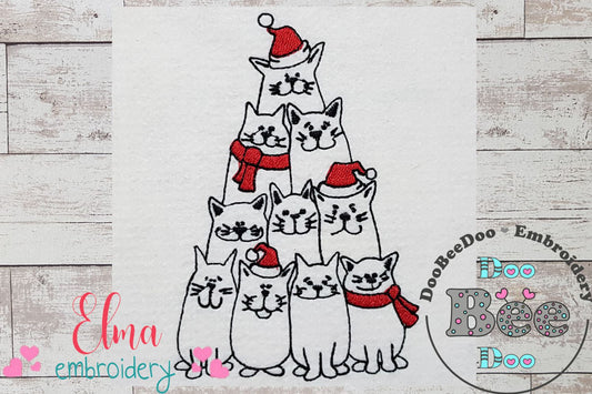 Christmas Cat Tree - Fill Stitch