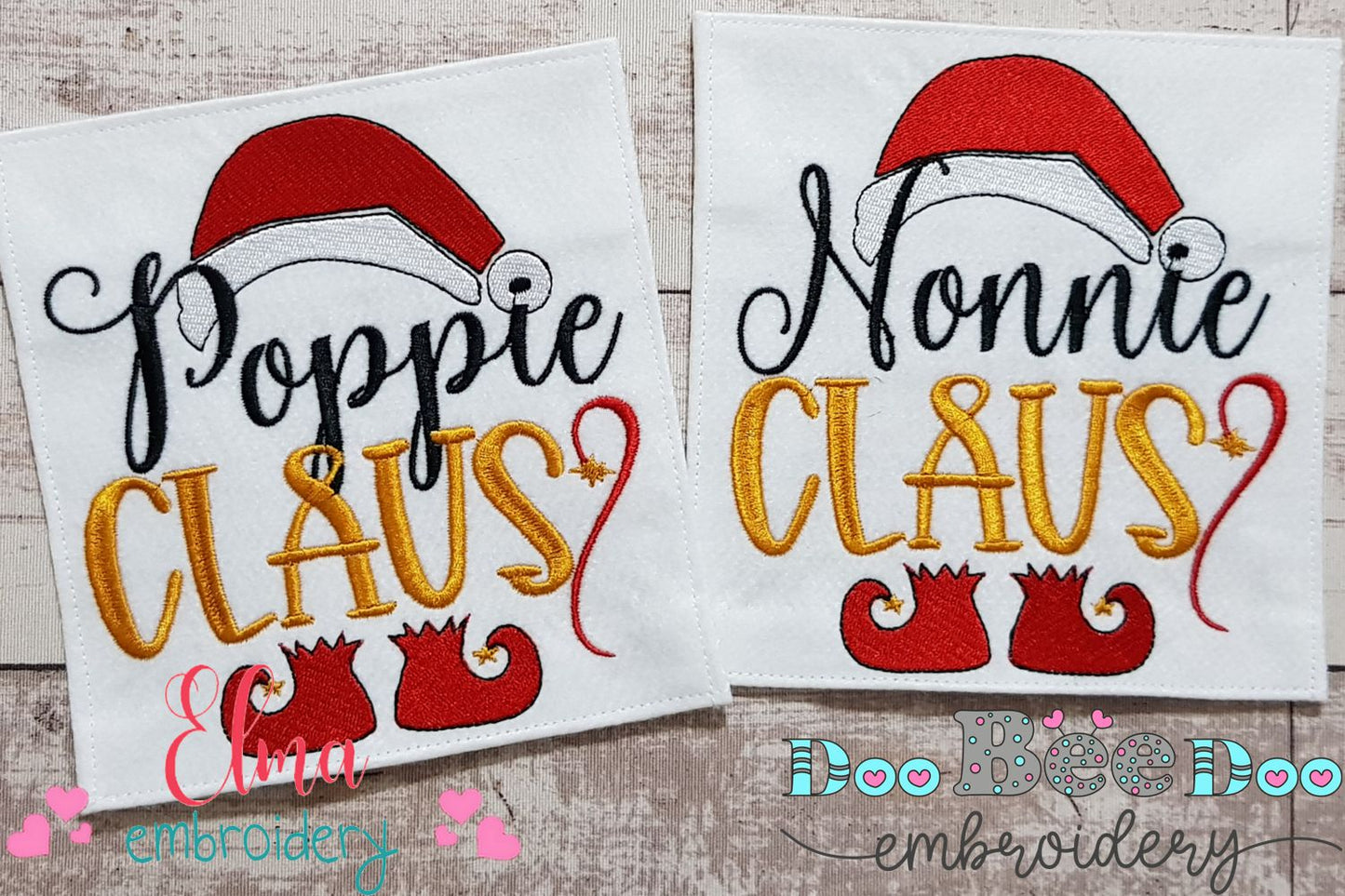 Nonnie and Poppie Claus - Fill Stitch - Set os 2 designs