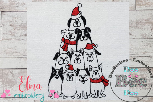 Christmas Dog Tree - Fill Stitch
