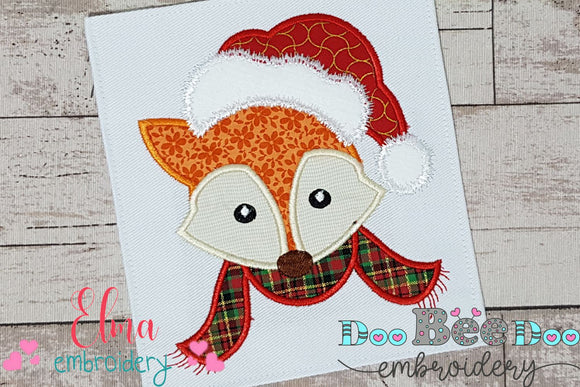 Christmas Fox Face Santa - Applique - Machine Embroidery Design
