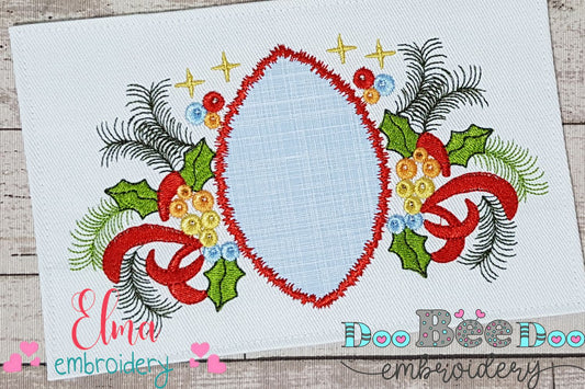 Christmas Ornaments Frame - Applique - Machine Embroidery Design