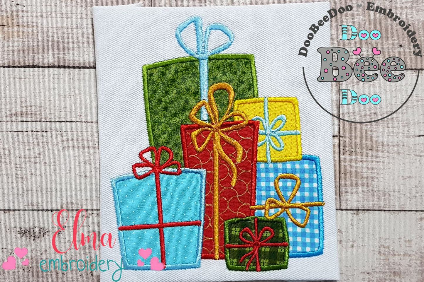 Lots of Christmas Gift Boxes - Applique - Machine Embroidery Design