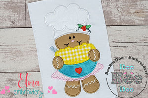 Cooker Gingerbread Girl  - Applique Embroidery
