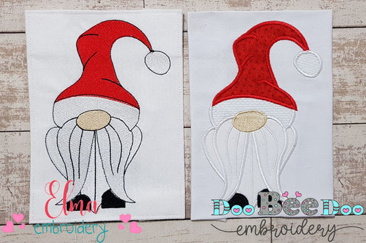 Christmas Gnome Santa Claus Big Hat - Fill Stitch & Applique - Set of 2 designs