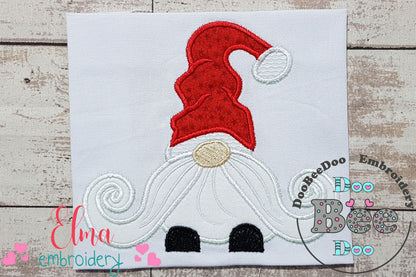 Christmas Gnome Santa Claus Big Mustache - Applique - Machine Embroidery Design