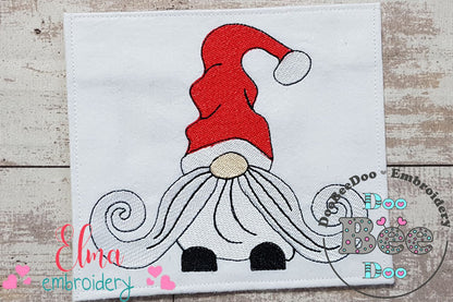 Christmas Gnome Santa Claus Big Mustache - Fill Stitch - Machine Embroidery Design