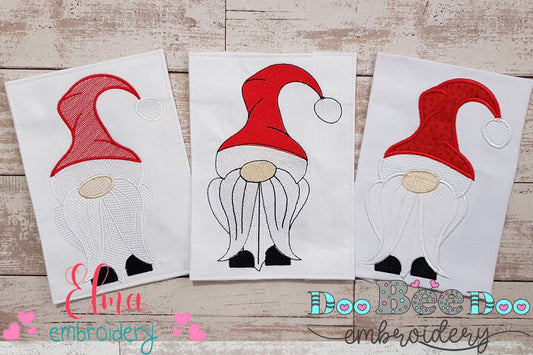 Christmas Gnome Santa Claus Big Hat - Fill Stitch, Applique & Rippled - Set of 3 designs