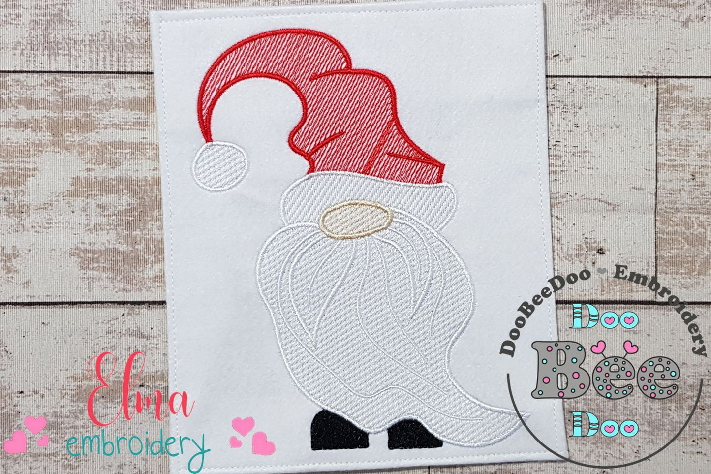 Christmas Gnome Santa Claus Big Beard - RIPPLED Stitch