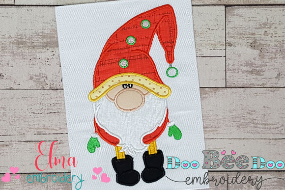Christmas Gnome Santa Claus - Applique - Machine Embroidery Design
