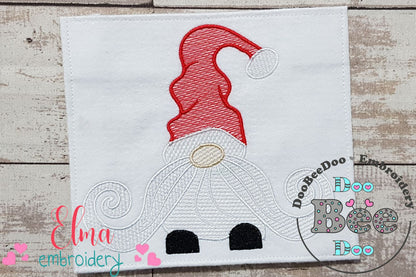 Christmas Gnome Santa Claus Big Mustache - RIPPLED Stitch