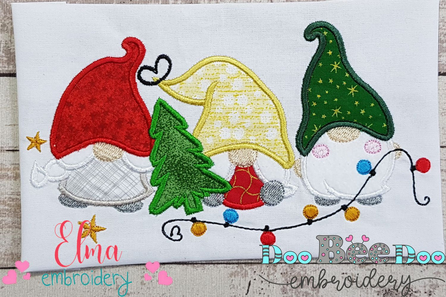 Three Christmas Gnome - Applique