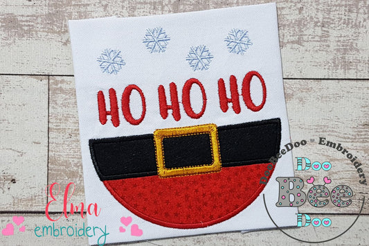 Santa Claus Ho Ho Ho Snowing - Applique
