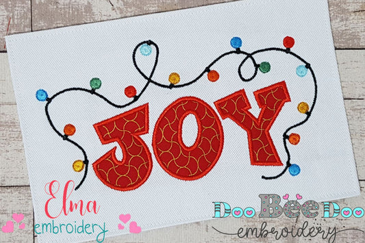 Christmas Lights Joy - Applique Embroidery