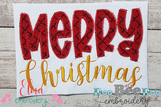 Merry Christmas - Zig Zag Applique