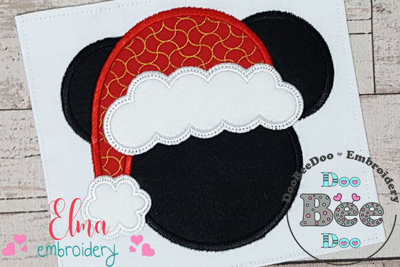 Mouse Ears Boy Christmas - Applique Machine Embroidery Design