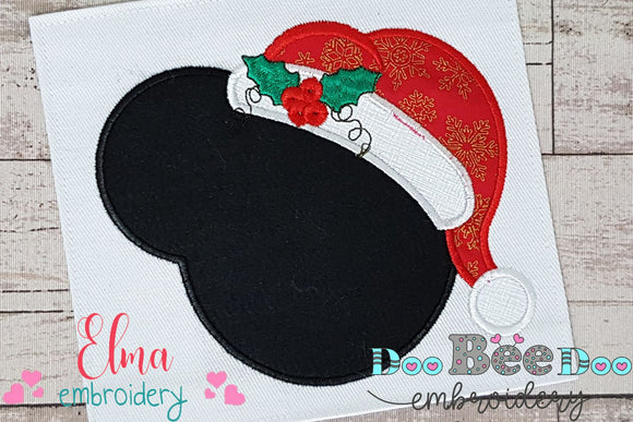 Mouse Ears Boy Christmas Santa - Applique Embroidery
