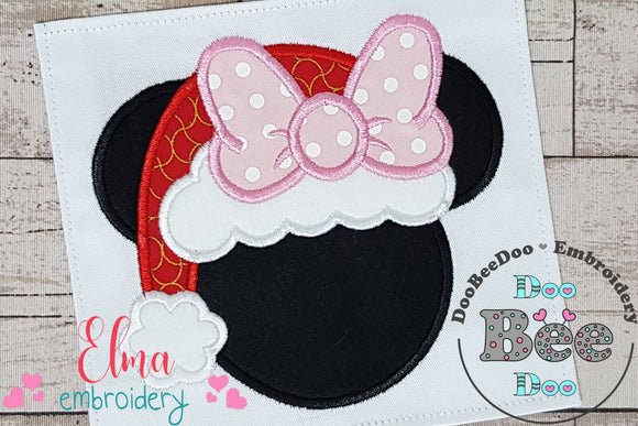 Mouse Ears Girl Christmas - Applique Embroidery