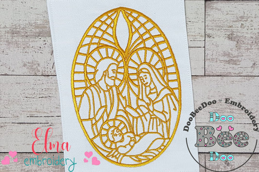 Nativity Stained Glass - Fill Stitch - Machine Embroidery Design