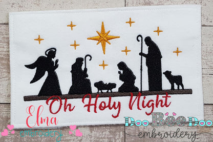 Christmas Nativity Oh Holy Night - Fill Stitch - Machine Embroidery Design