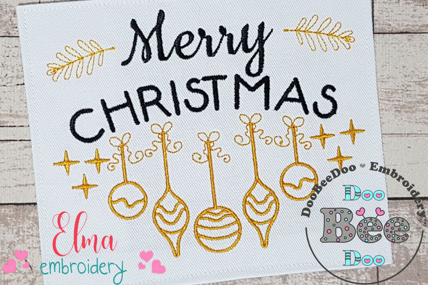 Merry Christmas Bulbs - Fill Stitch