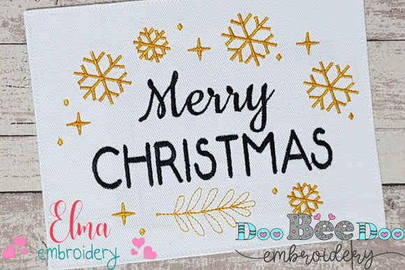 Merry Christmas Snowflakes - Fill Stitch