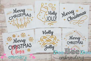 Christmas Gold Collection - Fill Stitch - Set of 6 designs