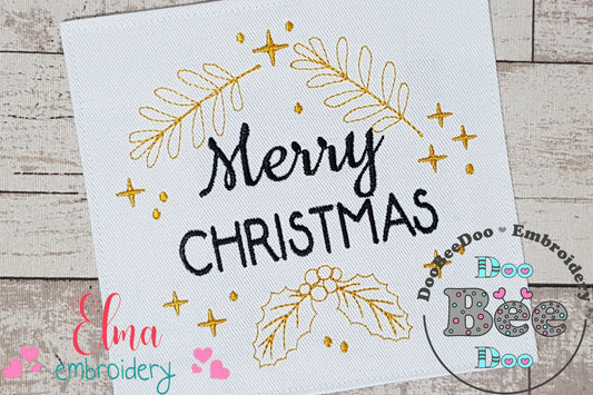 Merry Christmas Mistletoe - Fill Stitch