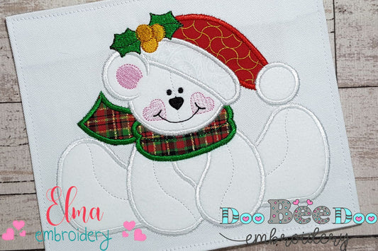 Christmas Polar Bear - Applique Embroidery