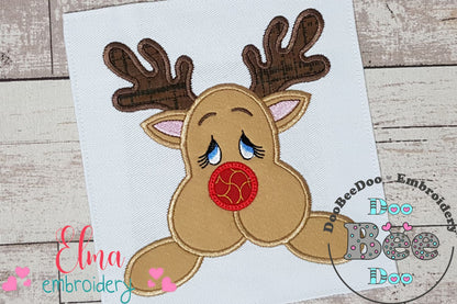 Christmas Rudolph Reindeer - Applique Embroidery