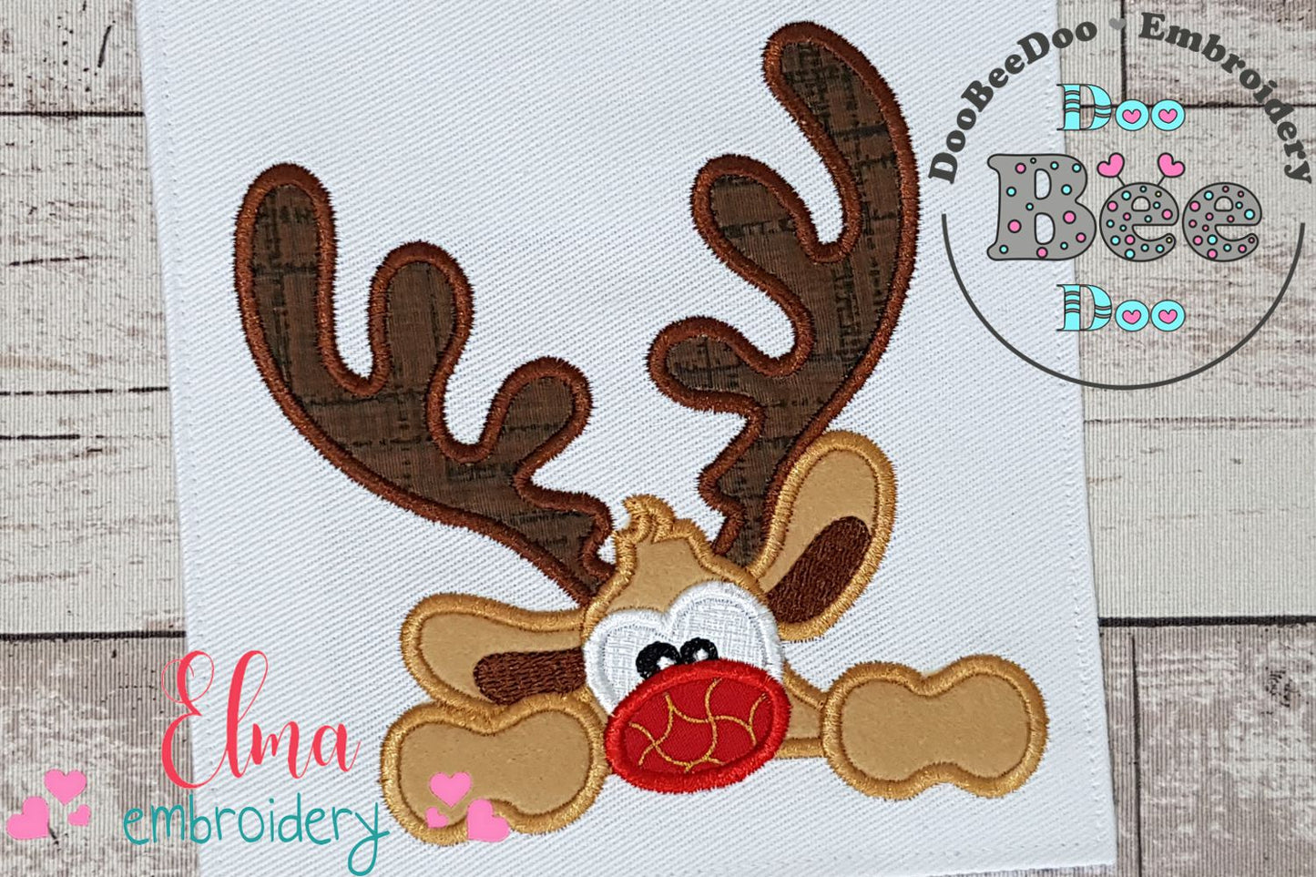 Christmas Rudolph Reindeer - Applique Embroidery