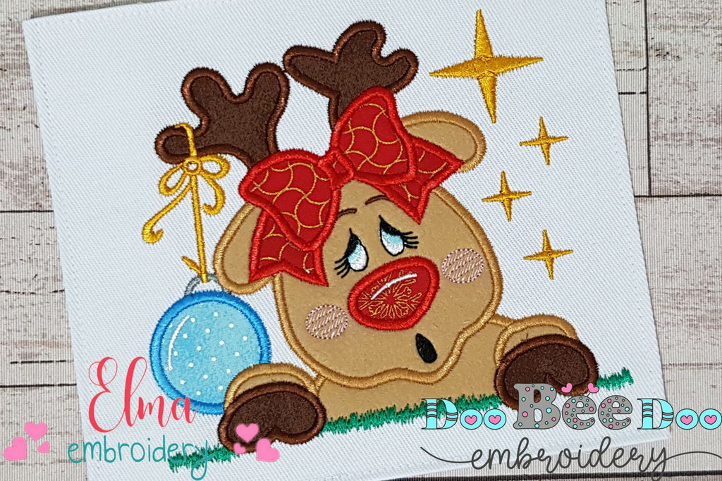 Christmas Rudolph Reindeer - Applique Embroidery
