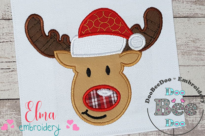 Christmas Rudolph Reindeer with Hat - Applique