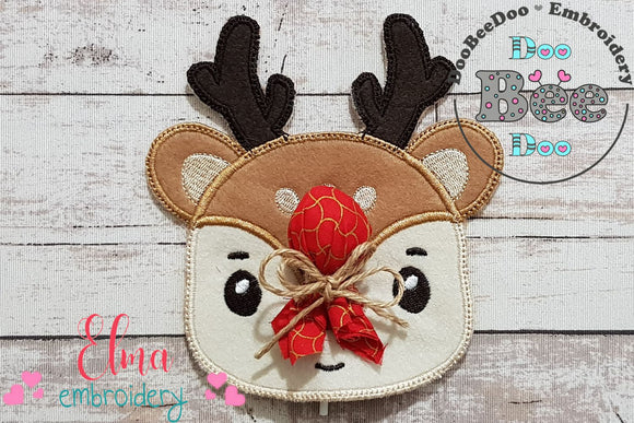 Rudolph Reindeer Bring you a Lollipop - ITH Project - Machine Embroidery Design