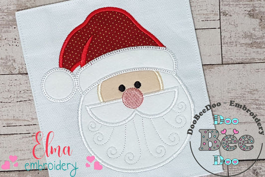 Santa Claus Face - Applique - Machine Embroidery Design