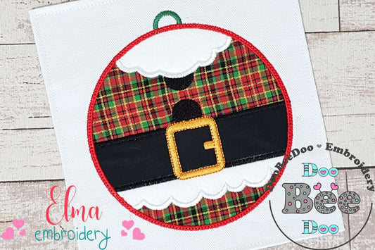 Santa Claus Ornament - Applique - Machine Embroidery Design